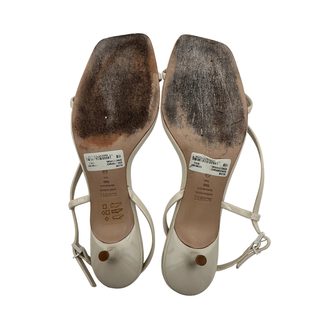 Schutz 'Heloise' Cream Leather Sandal Size 10B