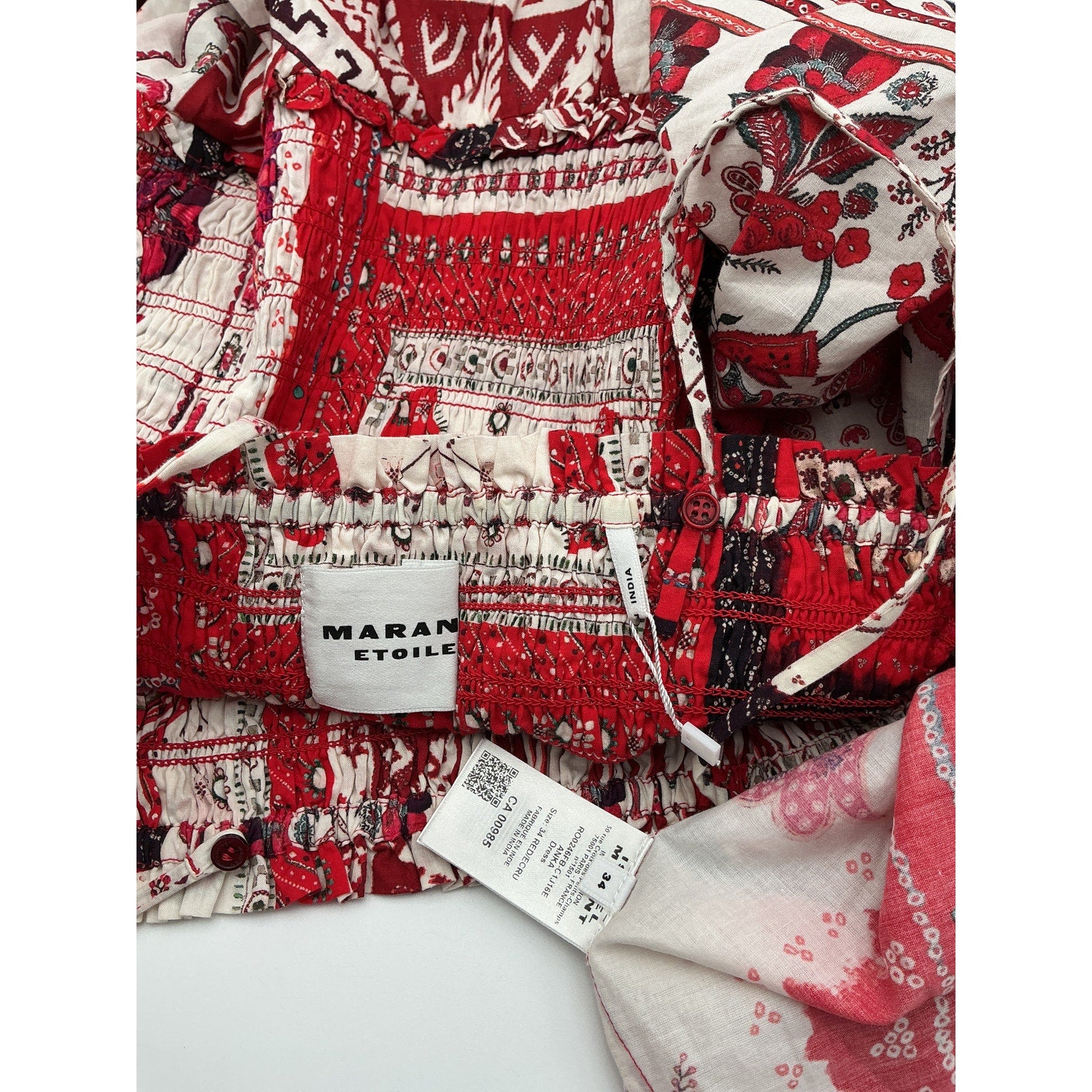Isabel Marant �toile 'Anka' Red Cotton Mini Dress Size 34