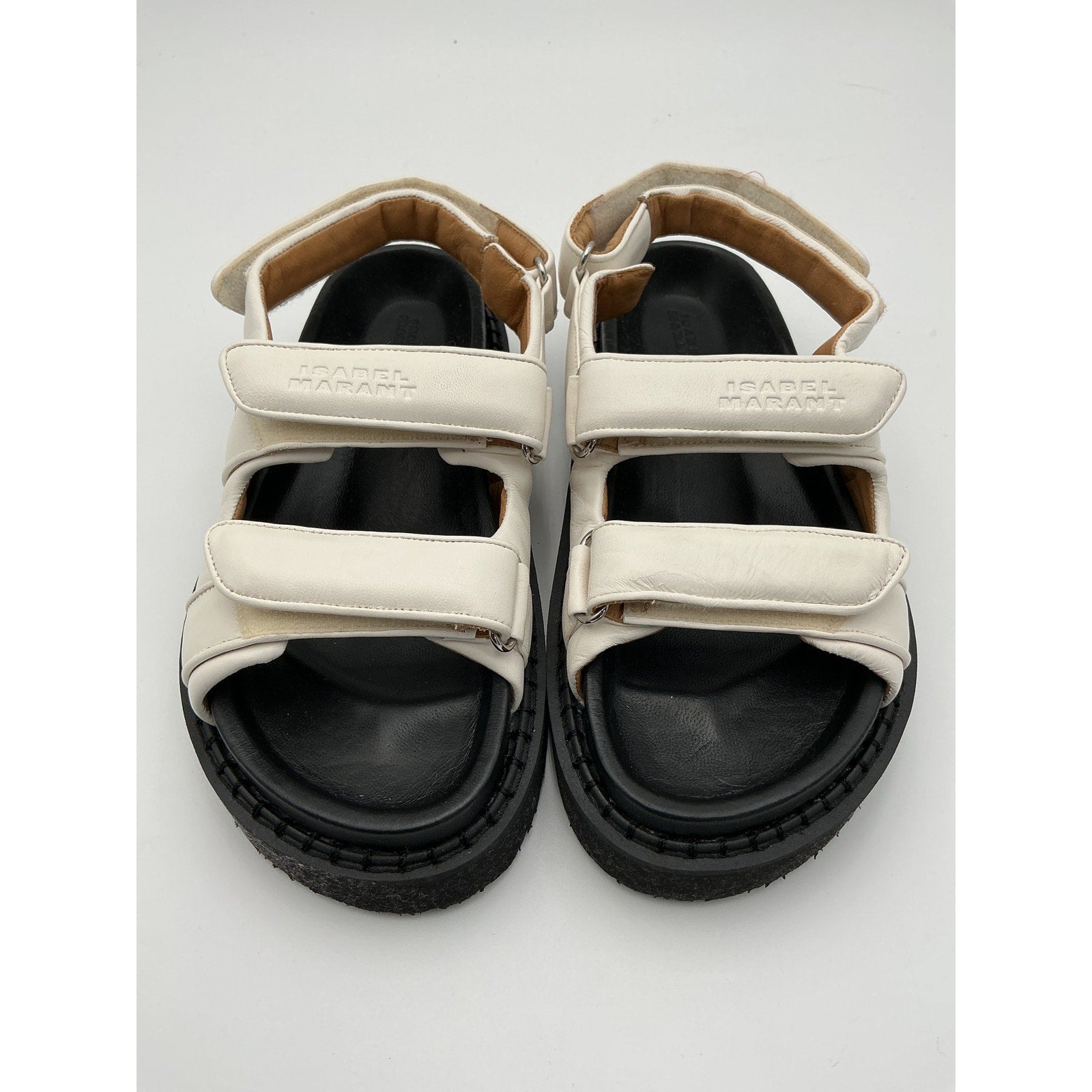 Isabel Marant 'Madee' White Leather Padded Sandal Size 36