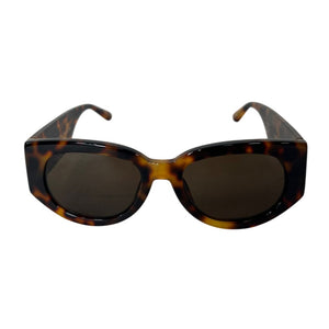 Linda Farrow Chic Brown Debbie Oval Sunglasses