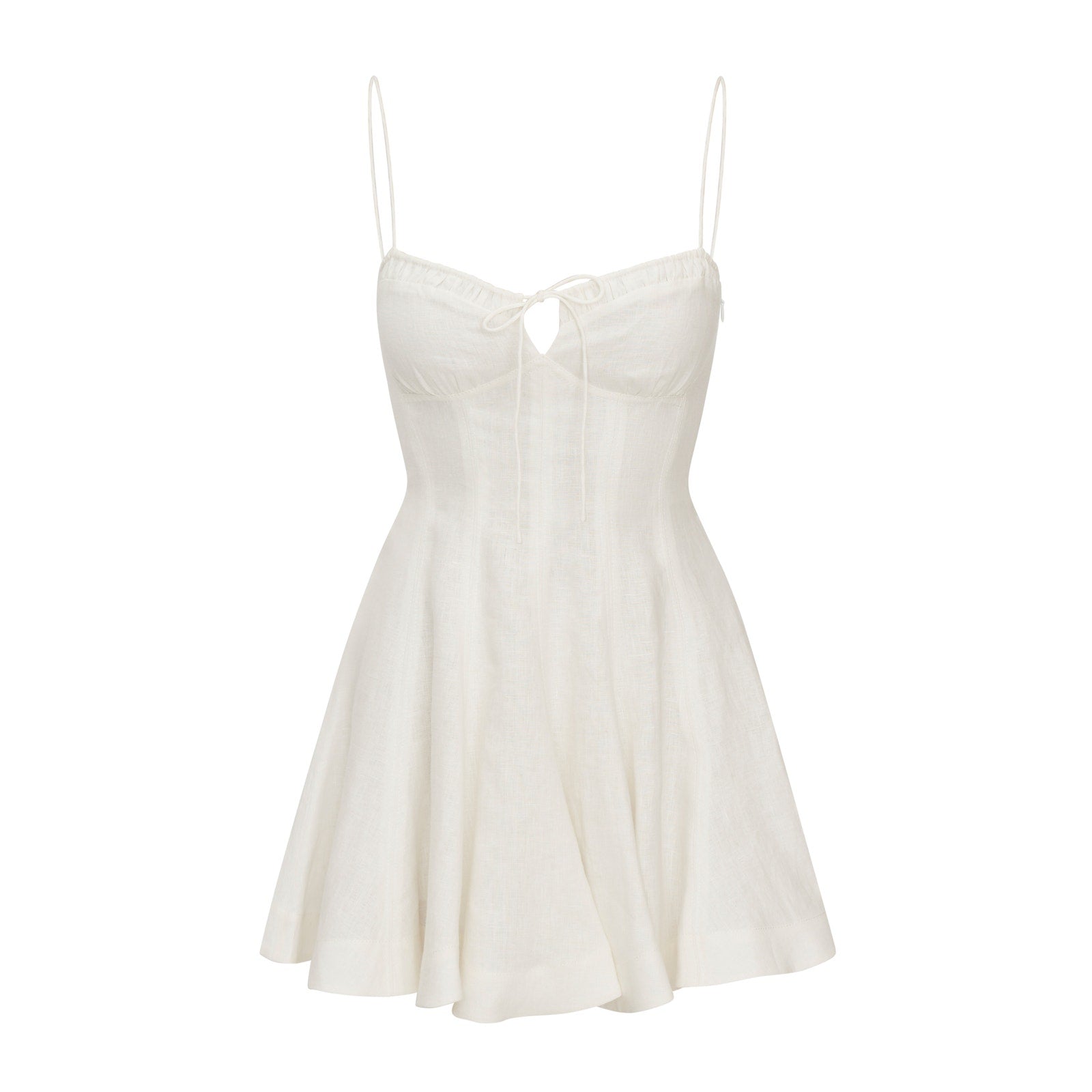 Loveshackfancy 'Shai' Cream Linen A-Line Mini Dress Size 00 - NWT