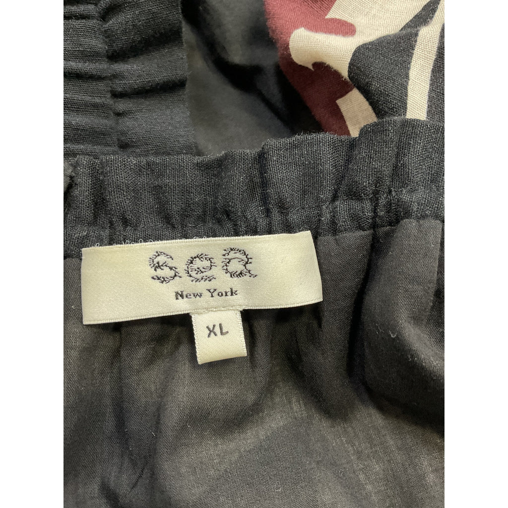 Sea New York 'Liora' Black Elbow Sleeve Cropped Top Size XL