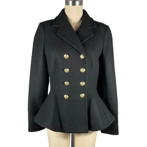 Loveshackfancy Tailored Black Morrow Size 4 Jacket Blazer NWT