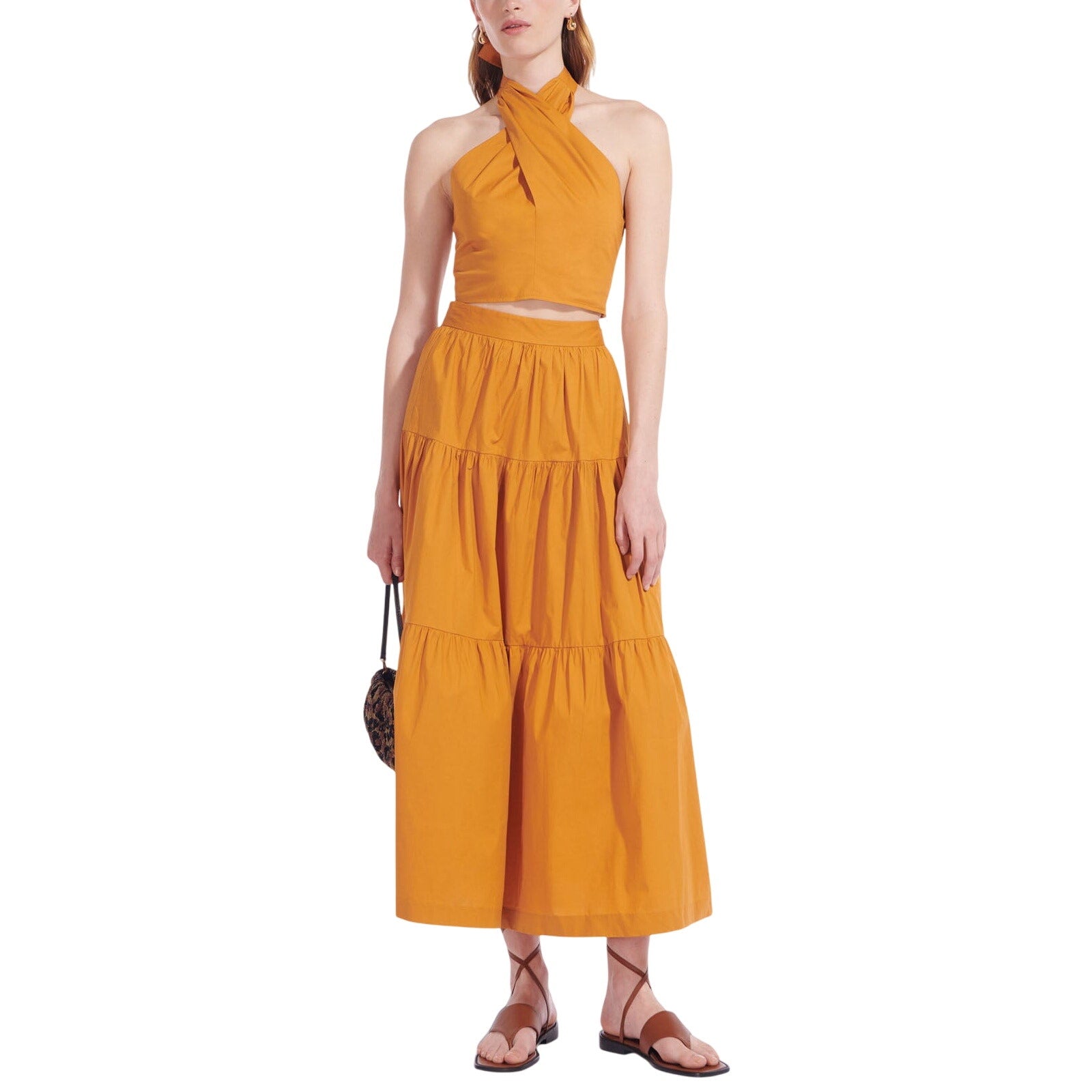 Staud 'Sea' Yellow Cotton Skirt Size 0