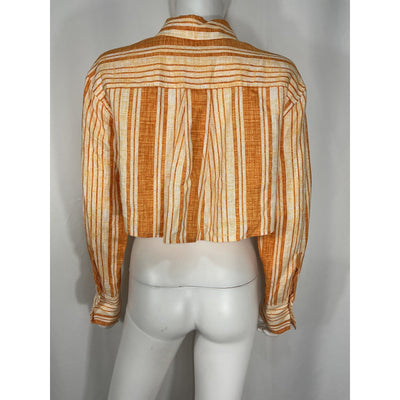 L'Academie Striped Orange Manon Shirt Size XS