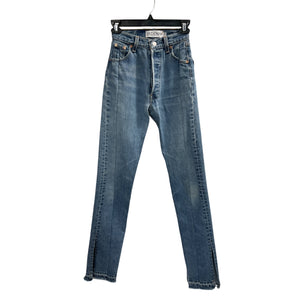 Eb Denim Vintage Medium Wash Unraveled Straight Leg Denim Jeans Size 23