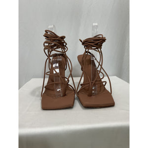 Gia Borghini 'Gia' Brown Borghini x Rhw Tall Lace Up Sandal Size 8