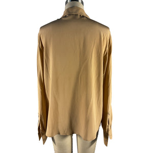 Saint Laurent Elegant Sand Silk Crepe Blouse Size FR 34 / US 2