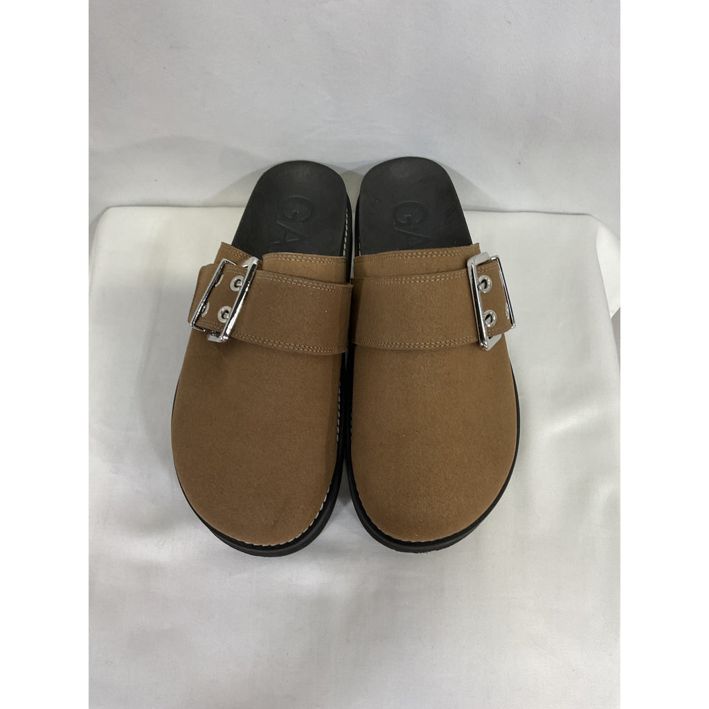 Ganni 'Suede' Brown Polyamide Buckle Mule Size 8