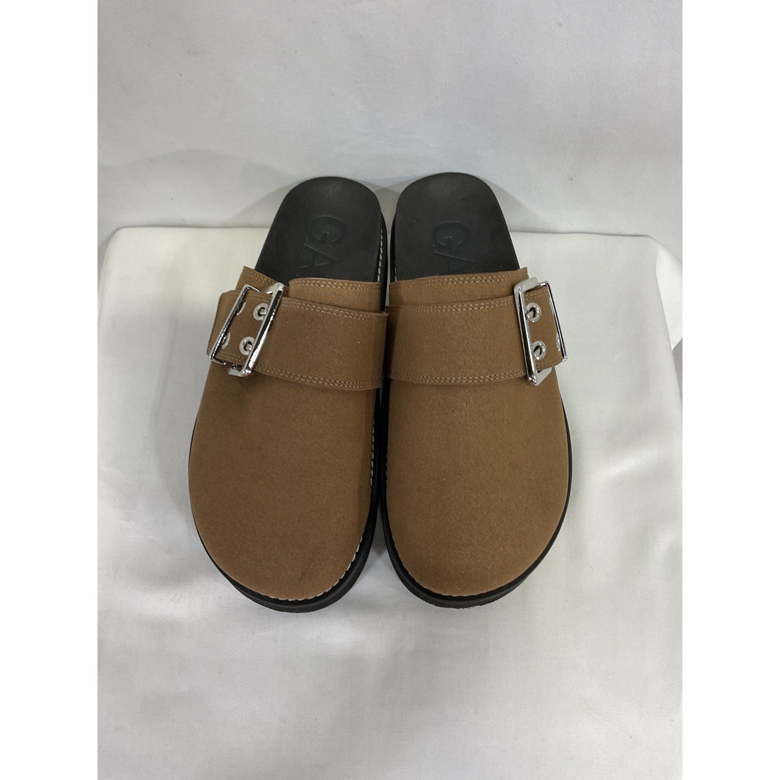 Ganni 'Suede' Brown Polyamide Buckle Mule Size 8