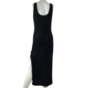 Frame Textured Black Crochet Midi Dress Size S / P