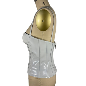 Laquan Smith Boned White Bustier Top Size M