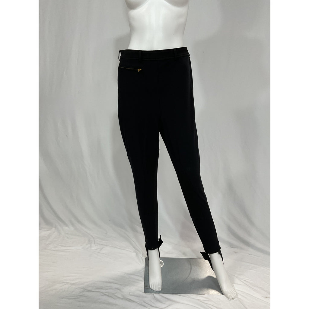 Tory Burch 'Riding' Black Wood Gaberdine Waistband Pant Size 8