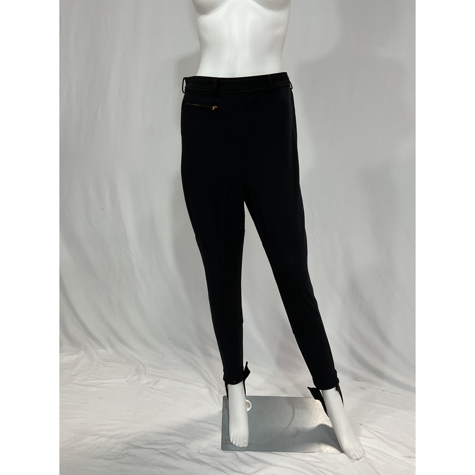 Tory Burch 'Riding' Black Wood Gaberdine Waistband Pant Size 8