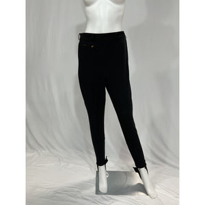 Tory Burch 'Riding' Black Wood Gaberdine Waistband Pant Size 8