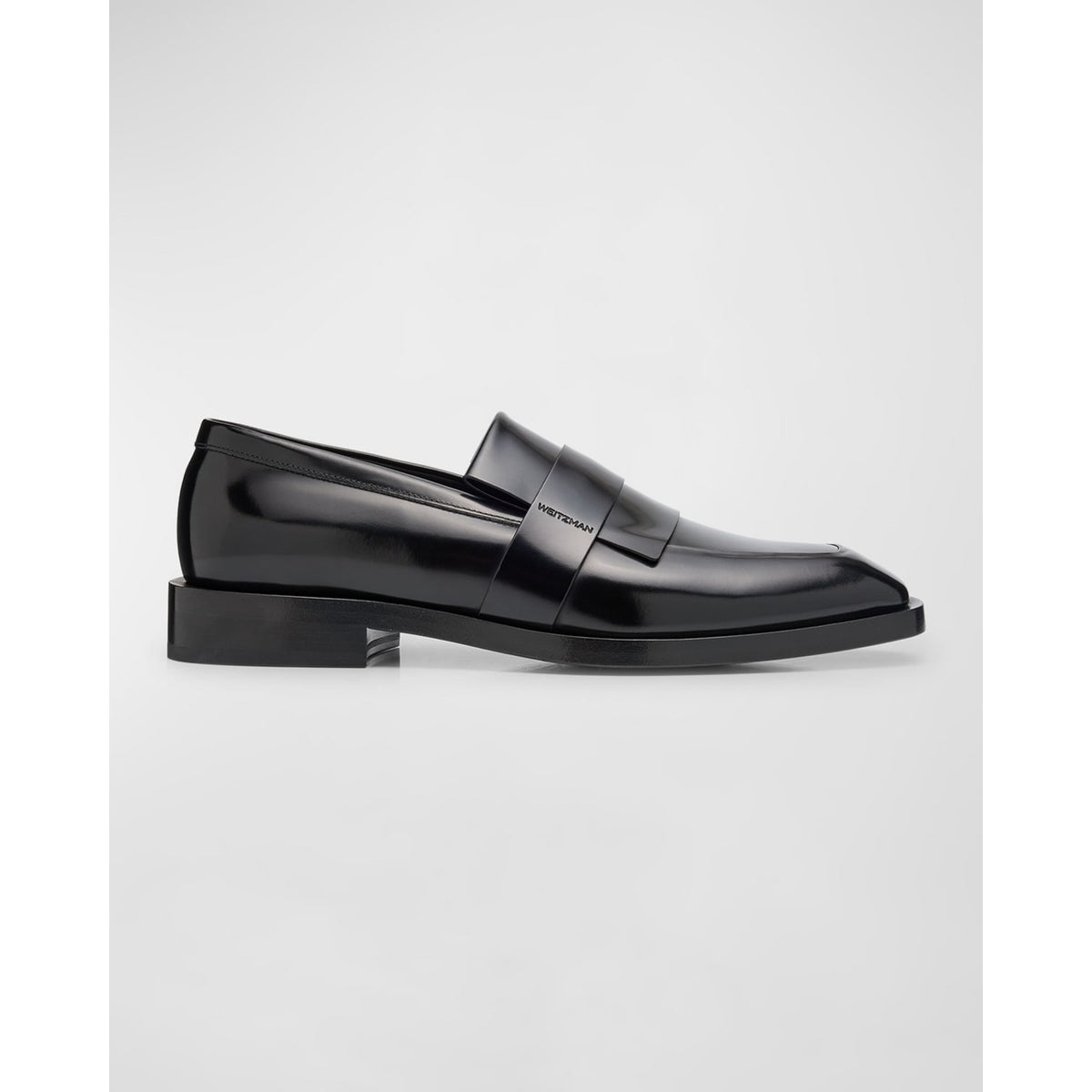 Stuart Weitzman 'Royce Kiltie' Black Leather Brushed Calf Loafer Size 7