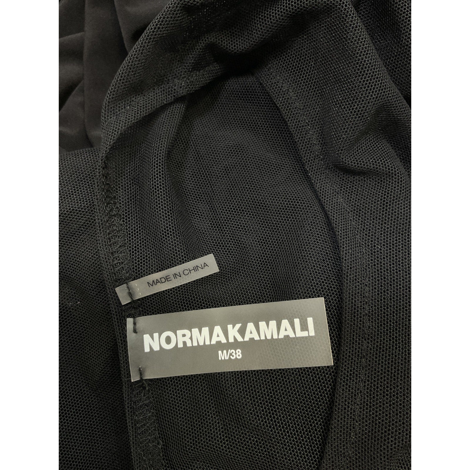 Norma Kamali Dot Dash Black Polyester Mini Dress Size M
