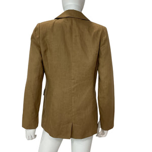 Central Park West Linen Tobacco Blake Blazer Size S