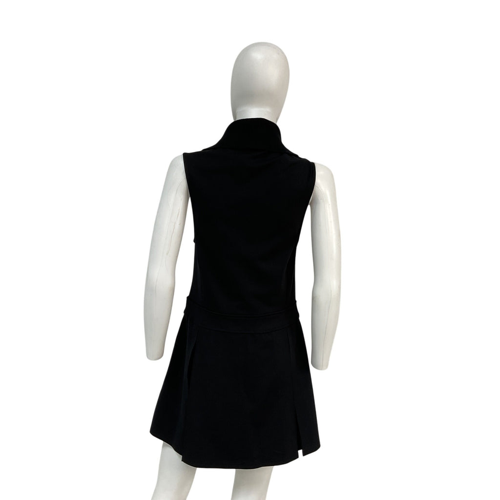 Varley 'Wilde' Black Cotton Pleated Sleeveless Mini Dress Size S