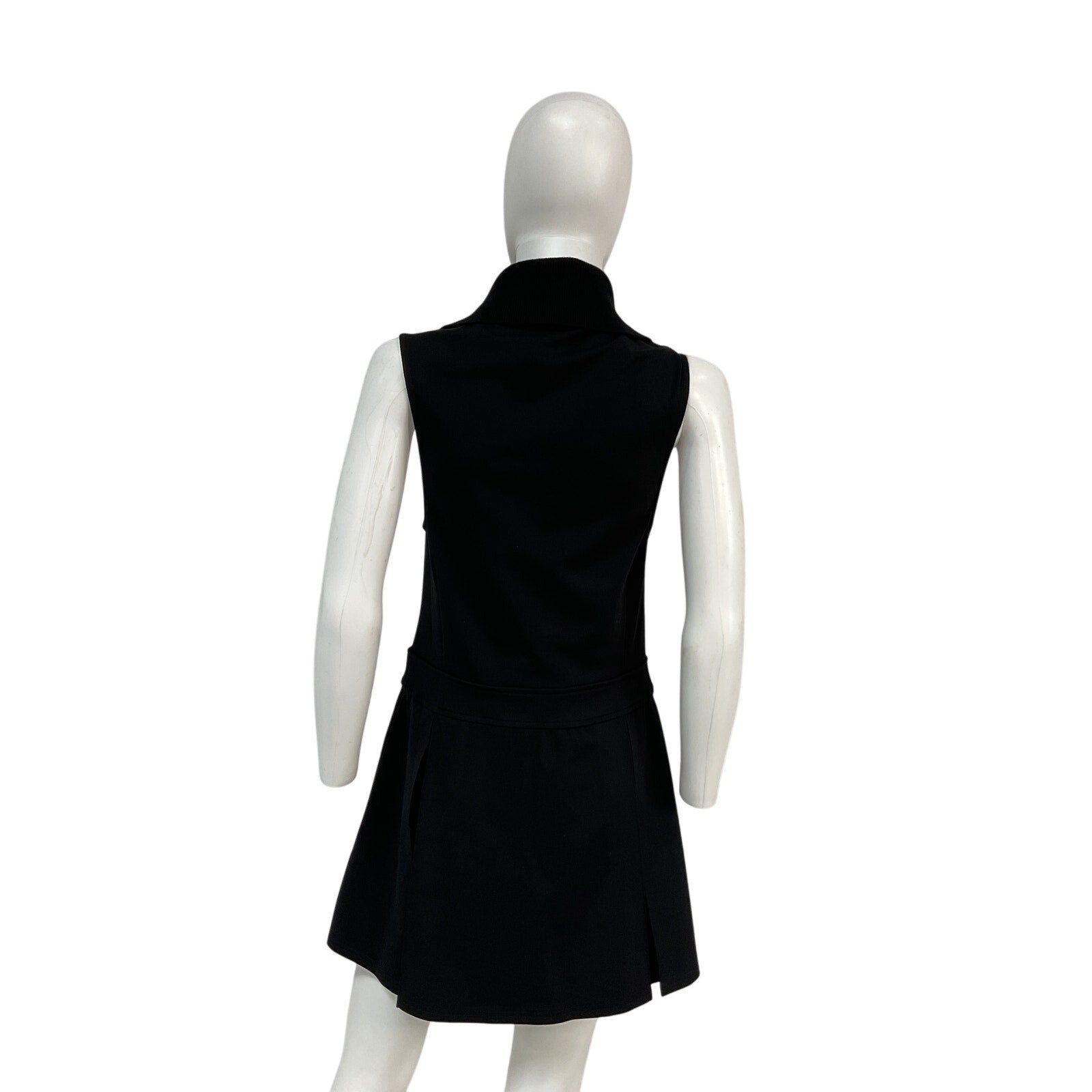 Varley 'Wilde' Black Cotton Pleated Sleeveless Mini Dress Size S