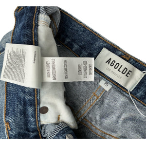 Agolde Distressed Blue Dee Shorts Size 25