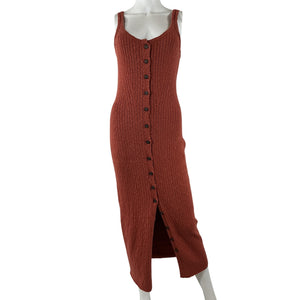 Ulla Johnson Ribbed Brown Nedda Dress Size Petite