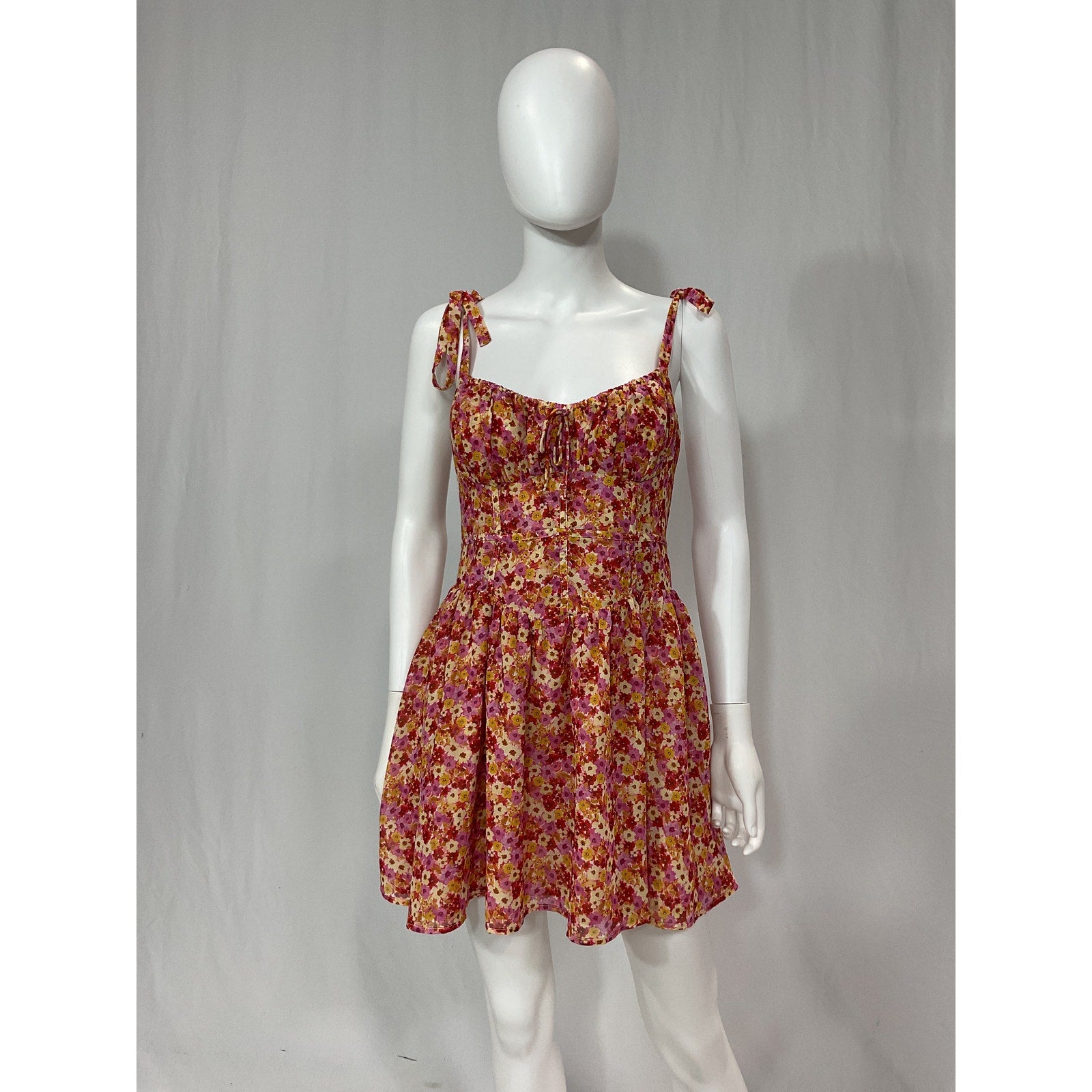 For Love & Lemons 'Felicia' Pink Chiffon Mini Dress Size M