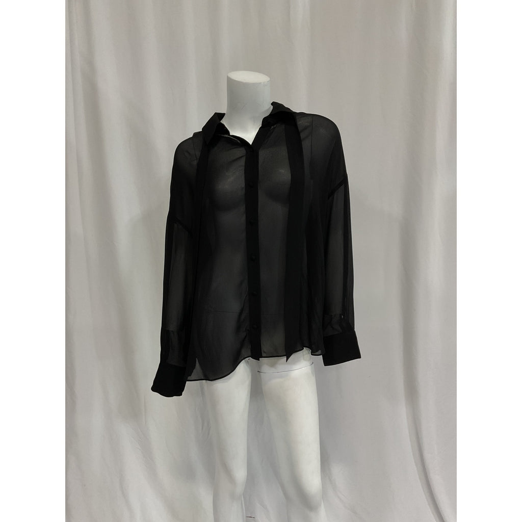 Favorite Daughter 'The Marie' Black Chiffon Top Size M - NWT