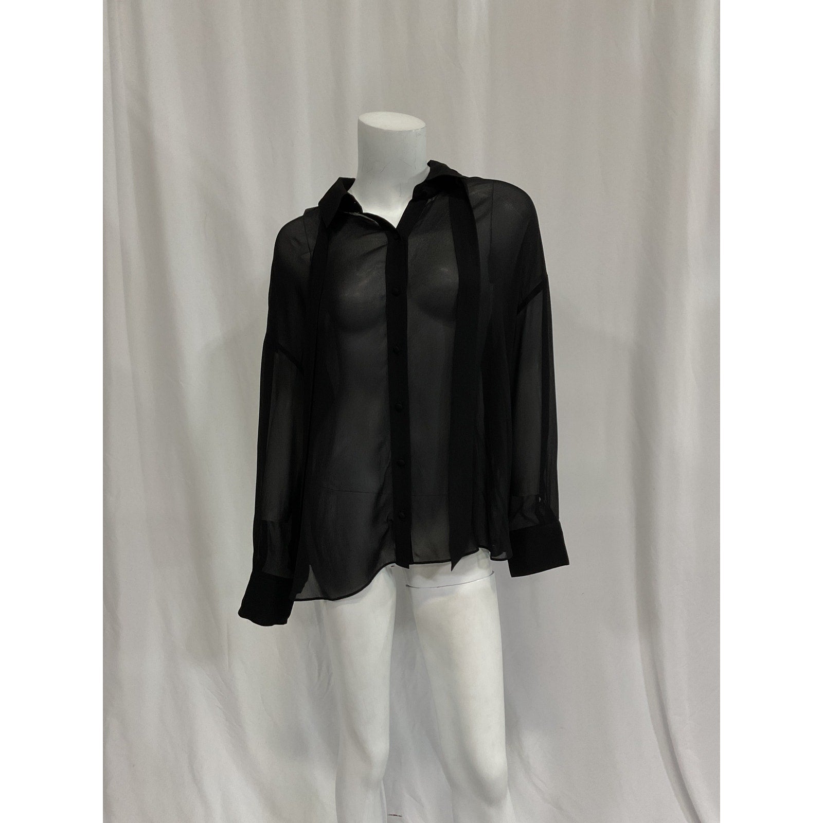 Favorite Daughter 'The Marie' Black Chiffon Top Size M - NWT