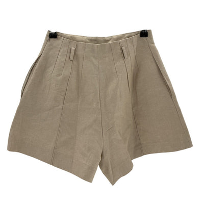 Maje Tailored Beige Linen Cotton Blend Shorts Size 36
