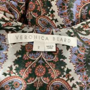 Veronica Beard Sheer Ecru Multi Lowell Paisley Blouse Size 2