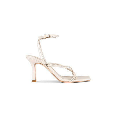 House Of Harlow 1960 White Sol Ankle Strap Square Toe Heel Size 8