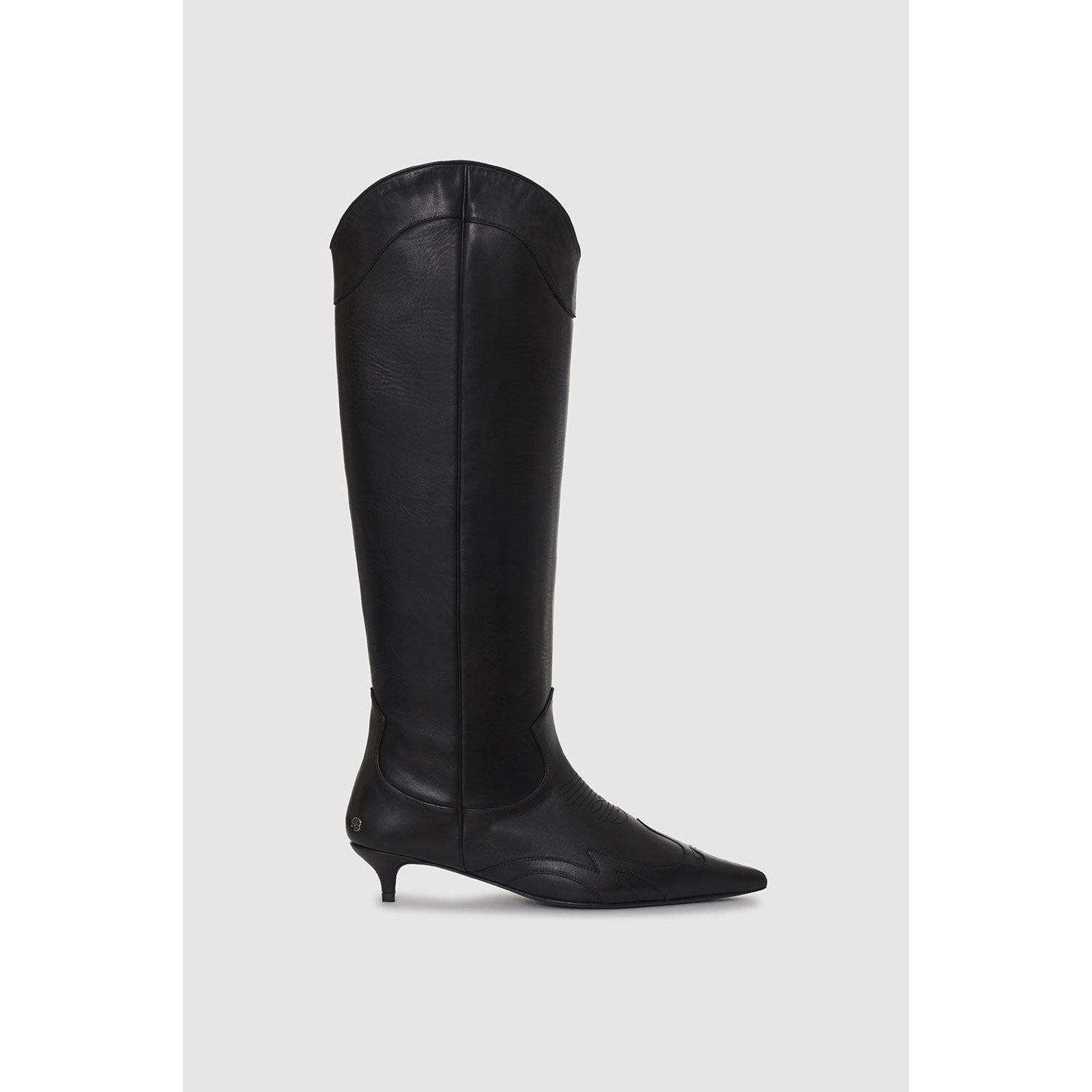 Anine Bing 'Tall Rae' Black Leather Boots Size 36