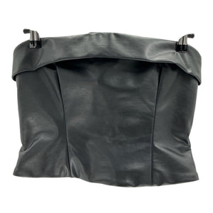 Helsa Sleek Black Waterbased Faux Leather Bustier Top Size S
