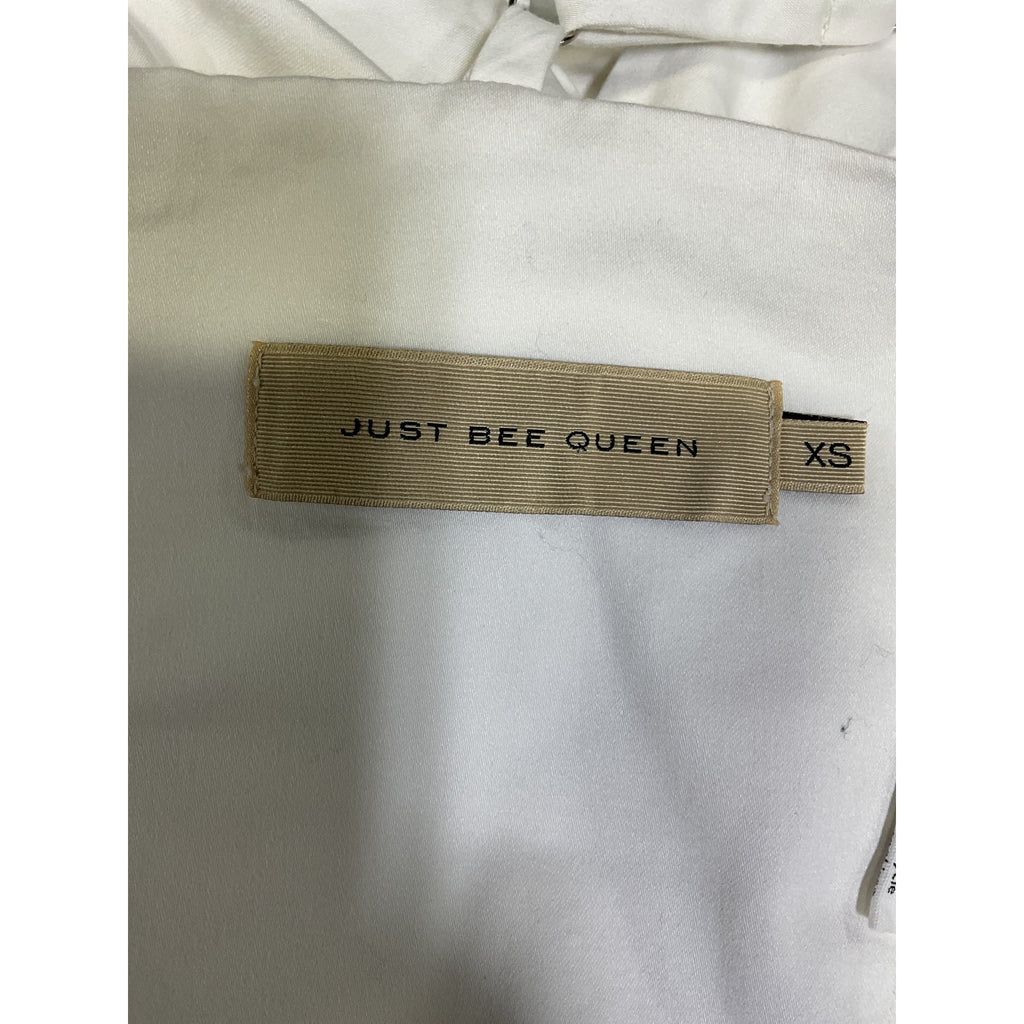 Just Bee Queen 'Orchid' White Off Shoulder Bow Detail Twill Top Size XS