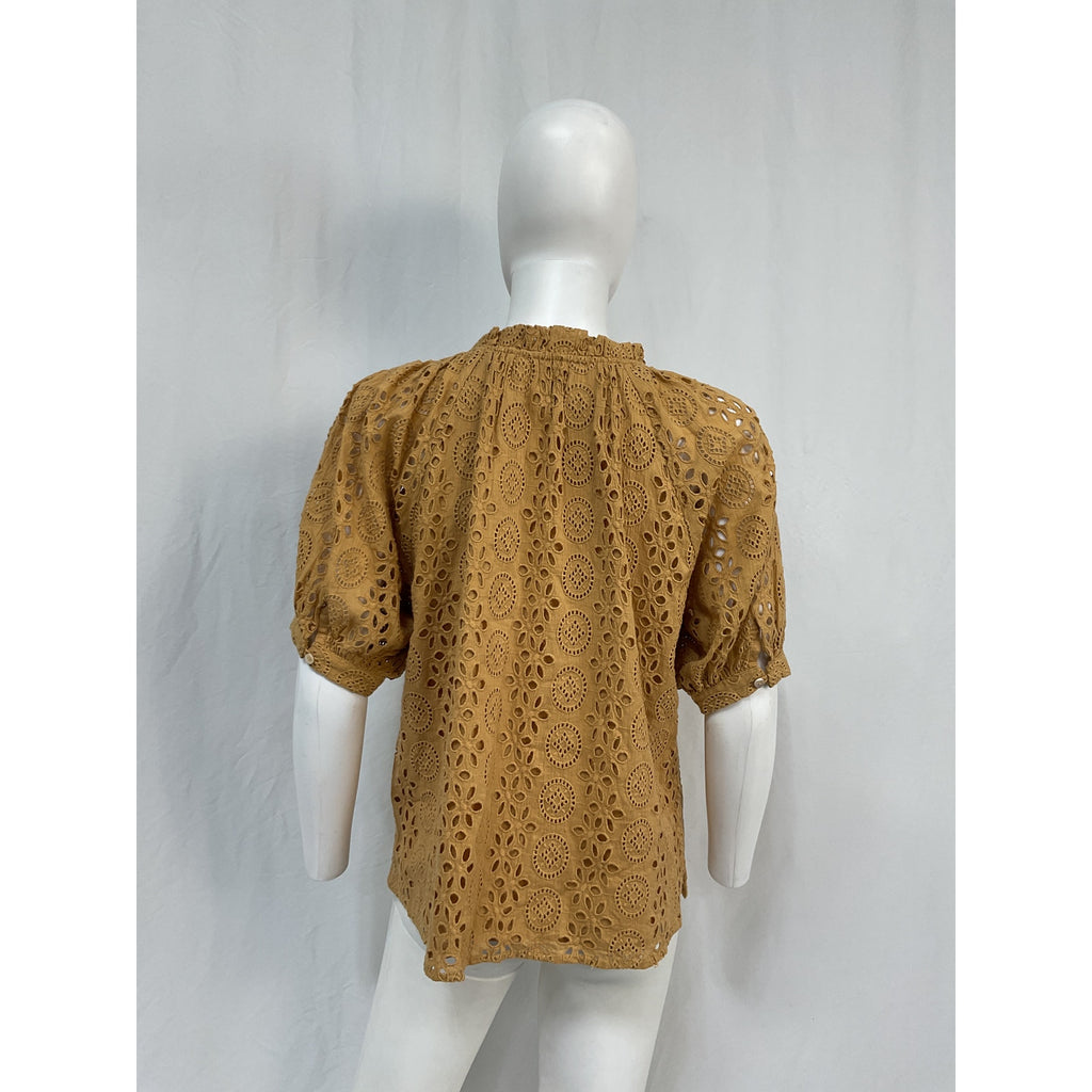 Cleobella 'Katie' Tan Cotton Blouse Size S