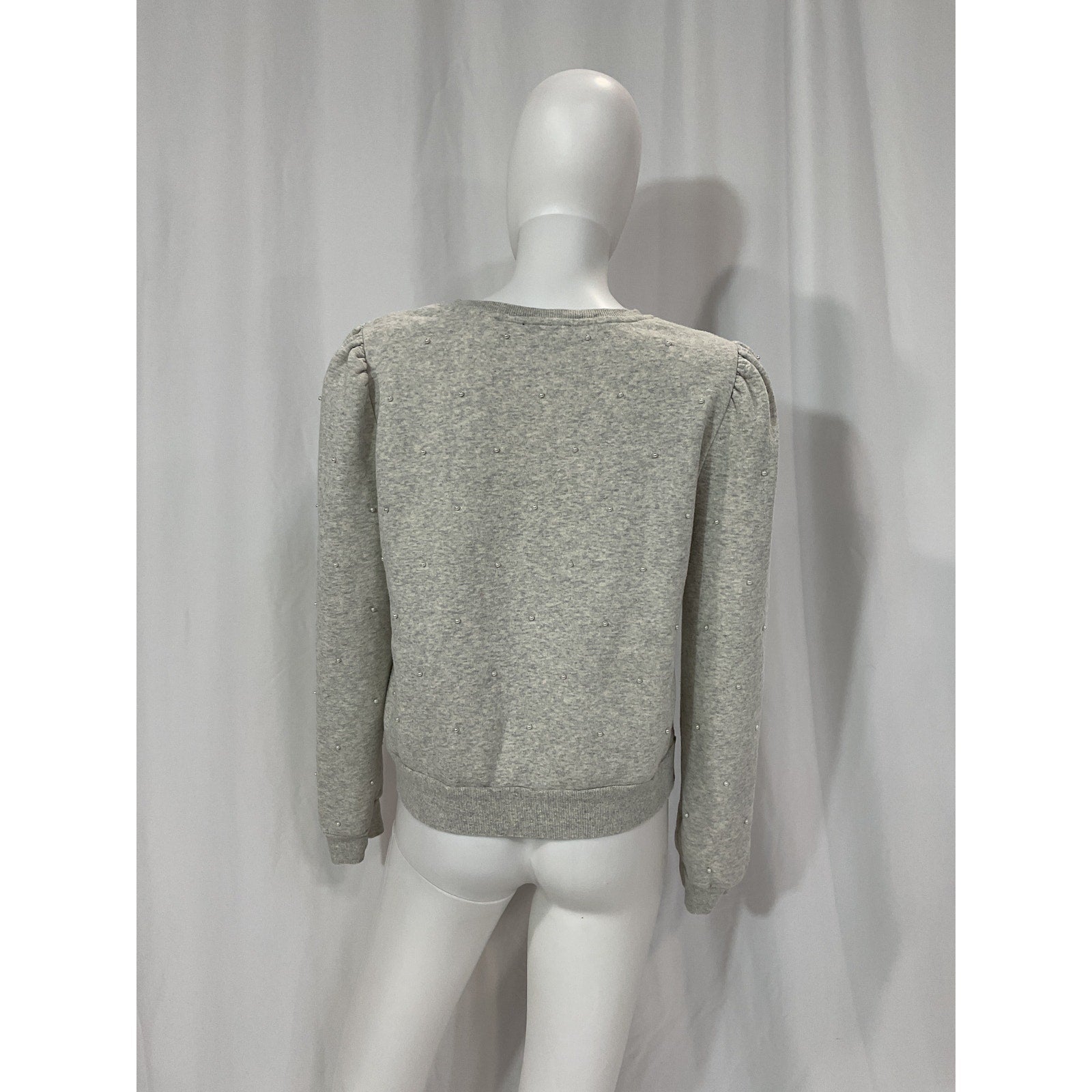 Generation Love 'Eleanor' Grey Crewneck Long Sleeve Pearl Sweatshirt Size M