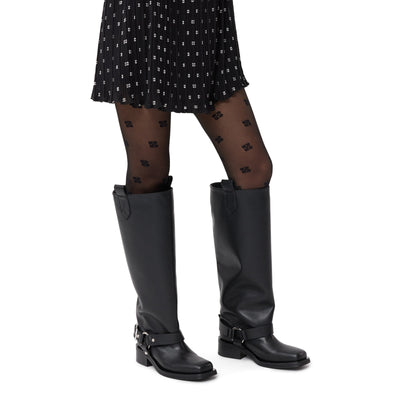 Ganni Sleek Black Biker Boots Size 40 EU / US 10