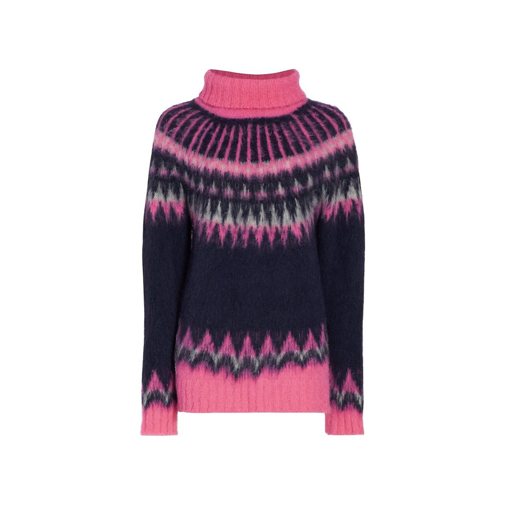 Naadam 'Fair Isle' Pink Turtleneck Sweater Size XS - NWT
