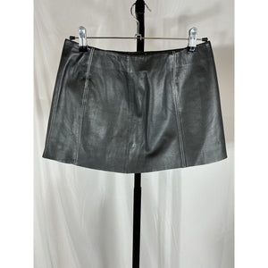 Reformation 'Veda' Black Leather Veranda Leather Mini Skirt Size 2