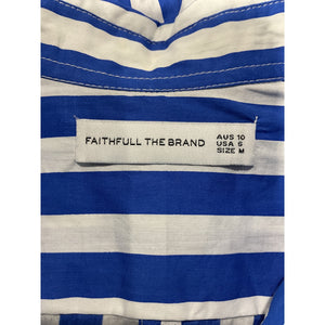 Faithfull The Brand Drawstring Bayou Stripe Isole Romper Size M