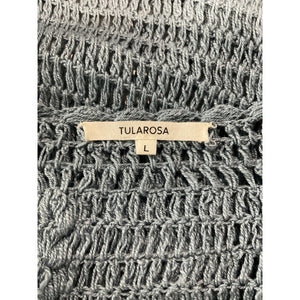Tularosa Crochet Blue Sage Willow Pullover Sweater Size L