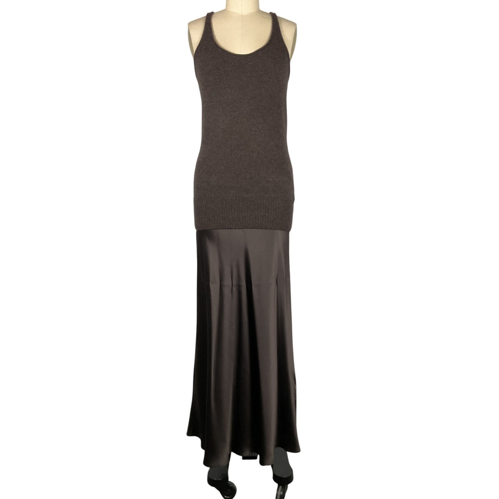 Christopher Esber 'Monument' Black Cashmere Cami Maxi Dress Size S