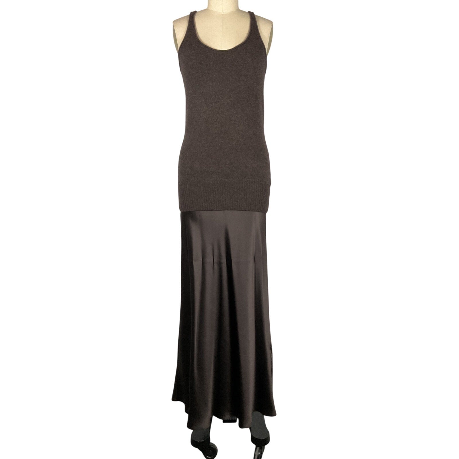 Christopher Esber 'Monument' Black Cashmere Cami Maxi Dress Size S