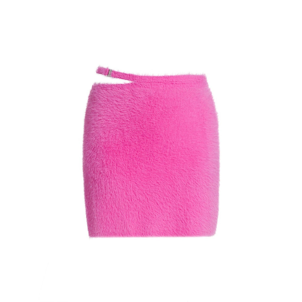 Simkhai 'Standard' Pink Paytra Fuzzy Faux Fur Knit Mini Skirt Size M - NWT