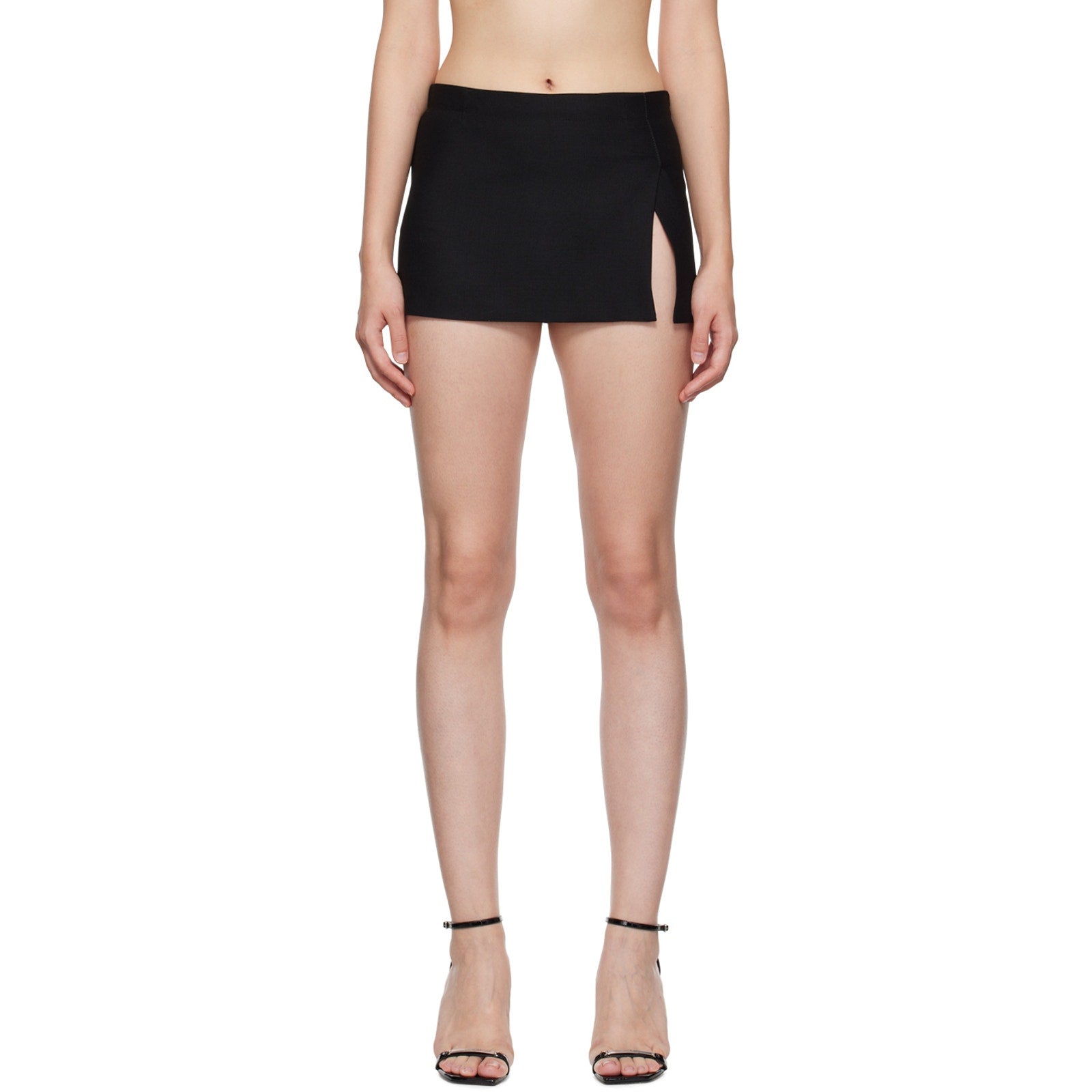 Miaou 'Micro' Black Wool Mini Skirt Size M NWT