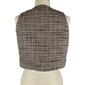 Sandro Embellished Brown Button Front Vest Size 1 NWT