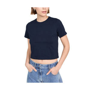 Tibi Program Cropped Blue Cotton Baby Tee Size XS