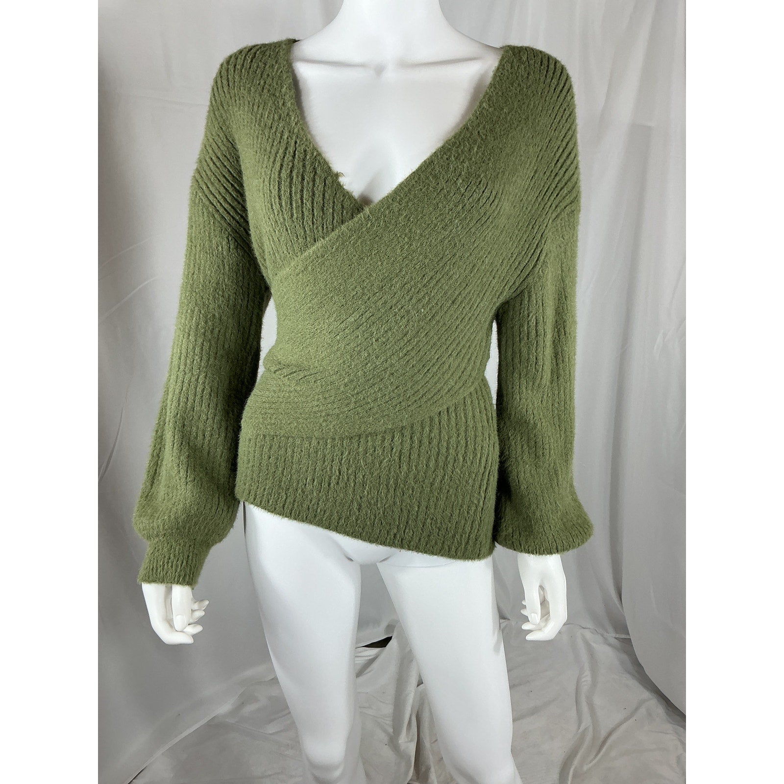 House Of Harlow 1960 x Revolve 'Khalida' Green Nylon Wrap Sweater Size XS