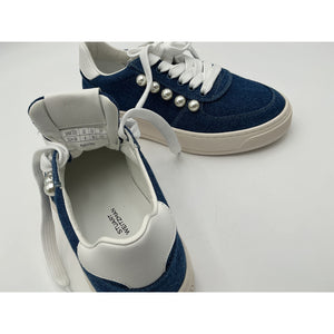 Stuart Weitzman 'Courtside' Blue Denim Pearl Sneaker Size 6